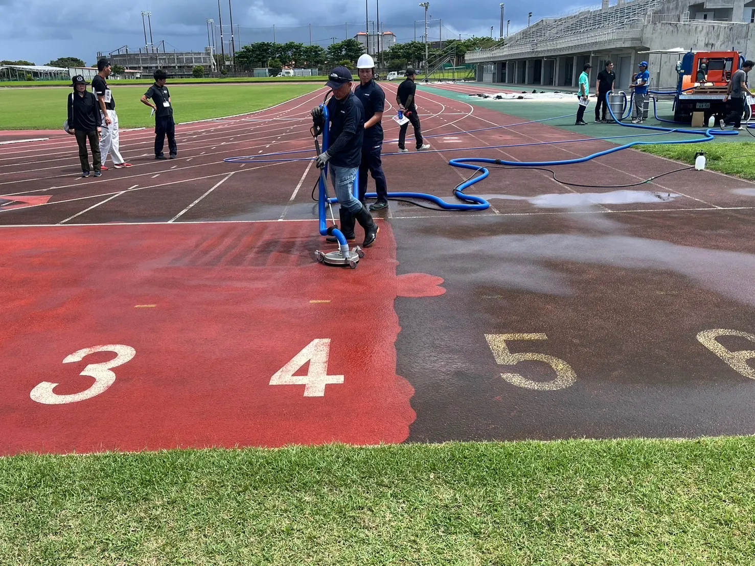 24年7月15日読谷　陸上競技場　テスト洗浄