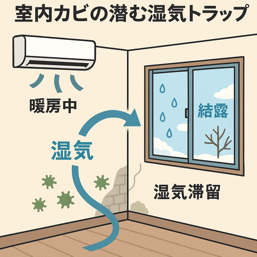 暖房と結露が生む“見えない湿気”が、冬のカビ発生を加速させる理由とは？