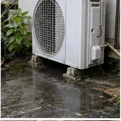 浸水後の室内を送風と除湿で乾燥させるイメージ