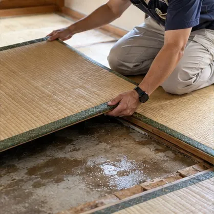 水害で濡れた建材の判断基準