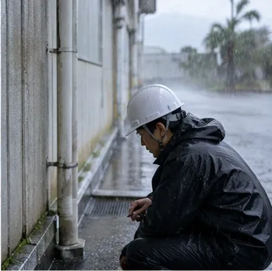 台風後の排水と安全な初動の説明用イメージ
