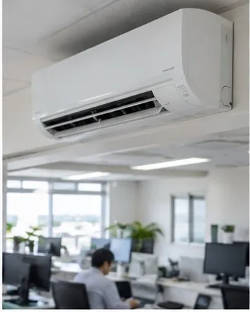 オフィス空調と休日の湿度の説明用イメージ
