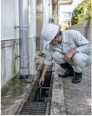 排水と水洗い後の乾燥の説明用イメージ