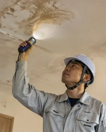 天井のシミと壁内を調査の説明用イメージ